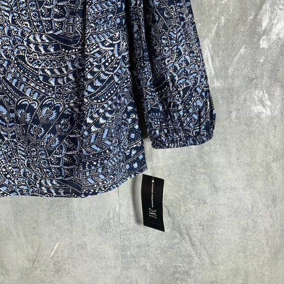 INC INTERNATIONAL CONCEPTS Women's Navy Paisley-Print Button-Up Top SZ S - Picture 5 of 10